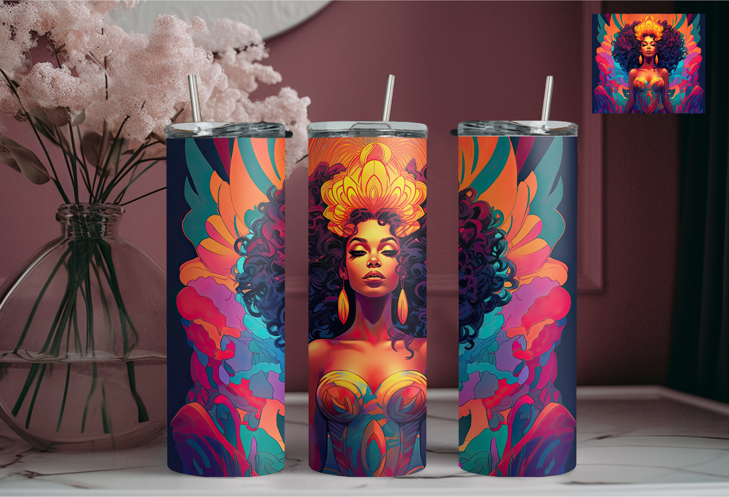 Black Women Art 20 oz Tumbler - 11