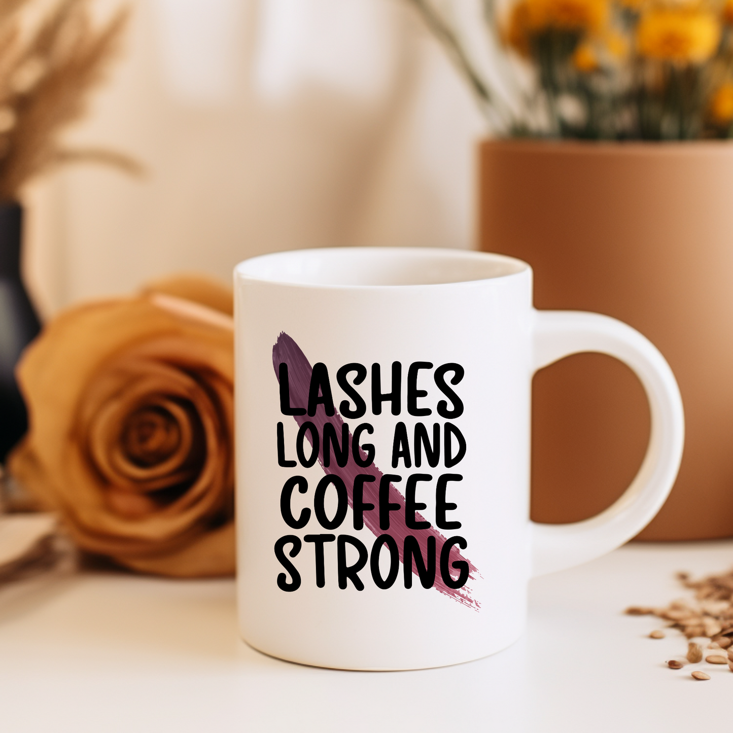 Coffee Designs - Lashes long and coffee strong