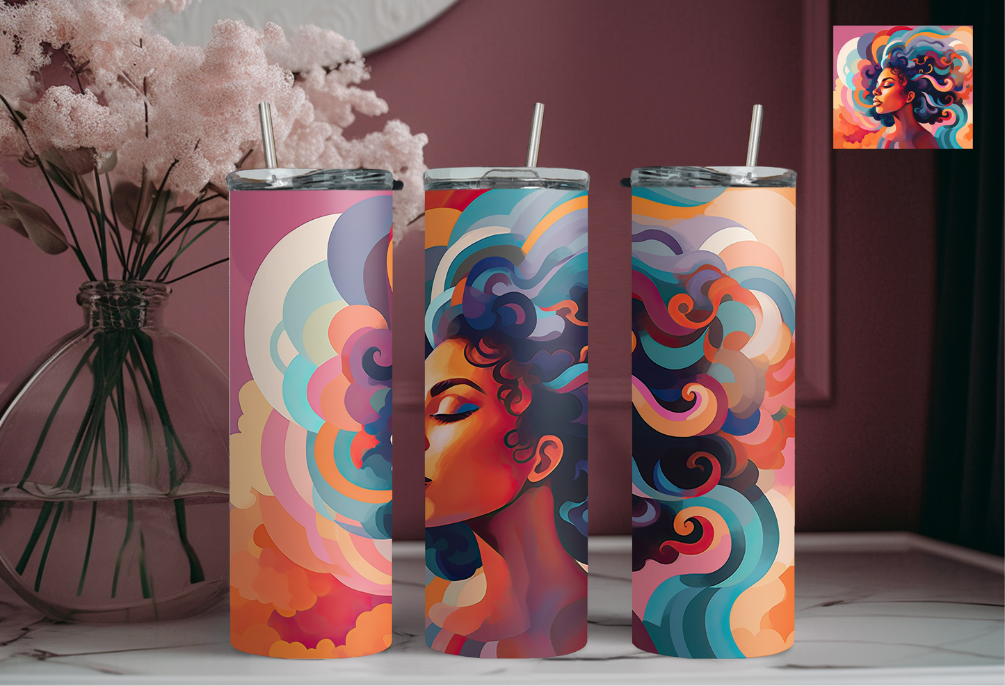 Black Women Art 20 oz Tumbler - 2