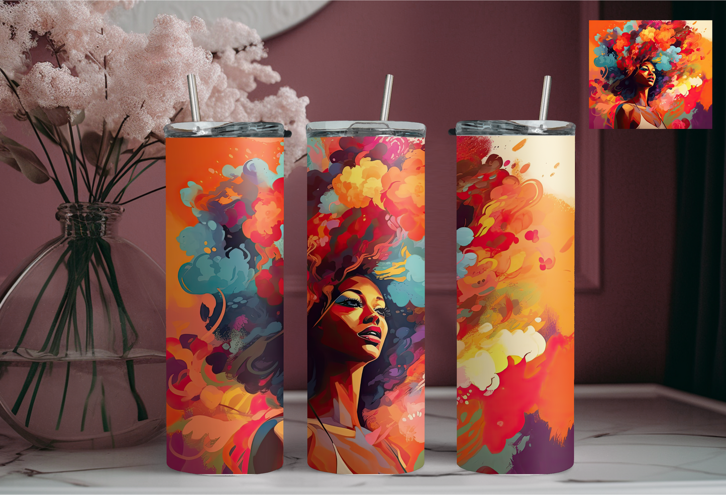 Black Women Art 20 oz Tumbler - 5